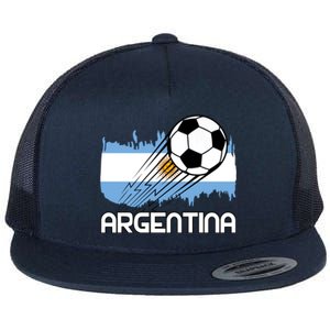 Argentina Soccer Fan Gift Flat Bill Trucker Hat