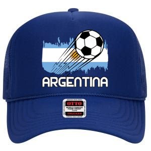 Argentina Soccer Fan Gift High Crown Mesh Back Trucker Hat