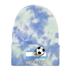 Argentina Soccer Fan Gift Tie Dye 12in Knit Beanie