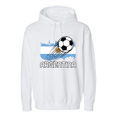 Argentina Soccer Fan Gift Garment-Dyed Fleece Hoodie