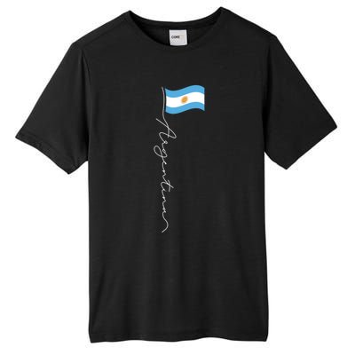 Argentina Signature Flag Pole Funny Gift Patriotic Argentinian Flag Great Gift Tall Fusion ChromaSoft Performance T-Shirt