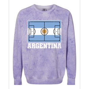 Argentina Soccer Field Country Flag Argentinian Pride Gift Colorblast Crewneck Sweatshirt