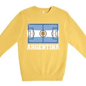 Argentina Soccer Field Country Flag Argentinian Pride Gift Premium Crewneck Sweatshirt