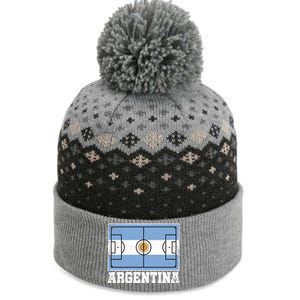 Argentina Soccer Field Country Flag Argentinian Pride Gift The Baniff Cuffed Pom Beanie