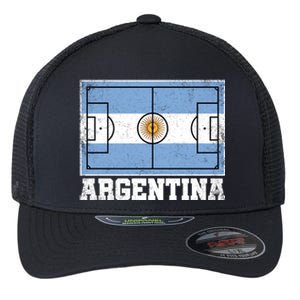 Argentina Soccer Field Country Flag Argentinian Pride Gift Flexfit Unipanel Trucker Cap