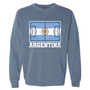 Argentina Soccer Field Country Flag Argentinian Pride Gift Garment-Dyed Sweatshirt