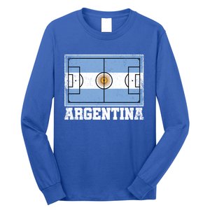 Argentina Soccer Field Country Flag Argentinian Pride Gift Long Sleeve Shirt