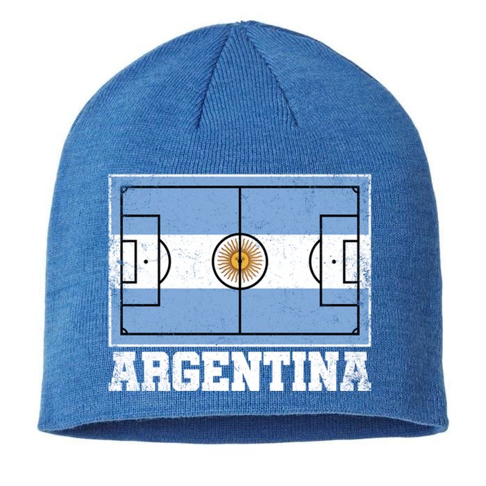 Argentina Soccer Field Country Flag Argentinian Pride Gift Sustainable Beanie