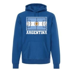 Argentina Soccer Field Country Flag Argentinian Pride Gift Premium Hoodie