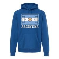 Argentina Soccer Field Country Flag Argentinian Pride Gift Premium Hoodie