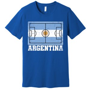 Argentina Soccer Field Country Flag Argentinian Pride Gift Premium T-Shirt