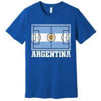 Argentina Soccer Field Country Flag Argentinian Pride Gift Premium T-Shirt