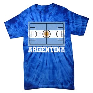 Argentina Soccer Field Country Flag Argentinian Pride Gift Tie-Dye T-Shirt