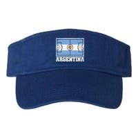 Argentina Soccer Field Country Flag Argentinian Pride Gift Valucap Bio-Washed Visor