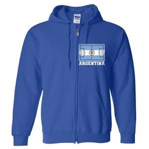 Argentina Soccer Field Country Flag Argentinian Pride Gift Full Zip Hoodie