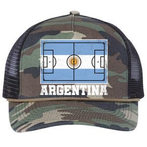 Argentina Soccer Field Country Flag Argentinian Pride Gift Retro Rope Trucker Hat Cap