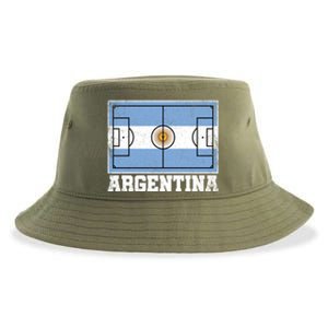 Argentina Soccer Field Country Flag Argentinian Pride Gift Sustainable Bucket Hat