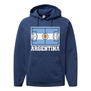 Argentina Soccer Field Country Flag Argentinian Pride Gift Performance Fleece Hoodie