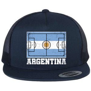 Argentina Soccer Field Country Flag Argentinian Pride Gift Flat Bill Trucker Hat