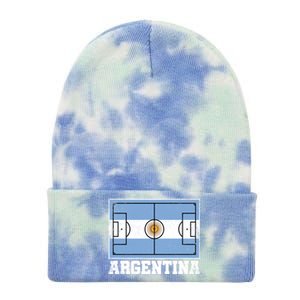 Argentina Soccer Field Country Flag Argentinian Pride Gift Tie Dye 12in Knit Beanie