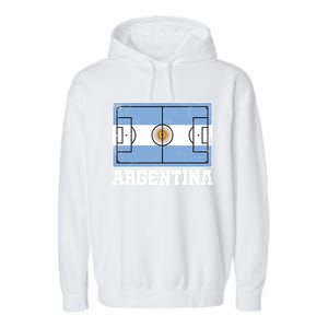 Argentina Soccer Field Country Flag Argentinian Pride Gift Garment-Dyed Fleece Hoodie