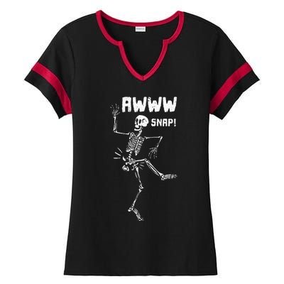 Awww Snap Funny Hip Broken Design For Surgery Survivor Ladies Halftime Notch Neck Tee