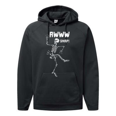 Awww Snap Funny Hip Broken Design For Surgery Survivor Performance Fleece Hoodie