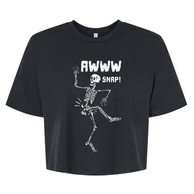 Awww Snap Funny Hip Broken Design For Surgery Survivor Bella+Canvas Jersey Crop Tee