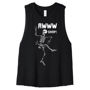 Awww Snap Funny Hip Broken Design For Surgery Survivor Women's Racerback Cropped Tank