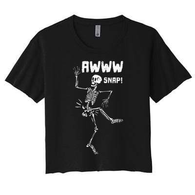 Awww Snap Funny Hip Broken Design For Surgery Survivor Women's Crop Top Tee