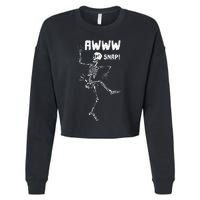 Awww Snap Funny Hip Broken Design For Surgery Survivor Cropped Pullover Crew