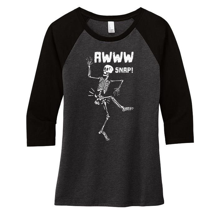 Awww Snap Funny Hip Broken Design For Surgery Survivor Women's Tri-Blend 3/4-Sleeve Raglan Shirt