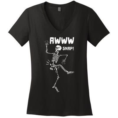 Awww Snap Funny Hip Broken Design For Surgery Survivor Women's V-Neck T-Shirt