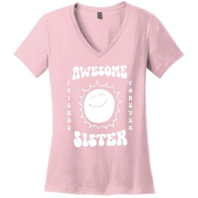 Awesome Sister Friends Forever Women's V-Neck T-Shirt