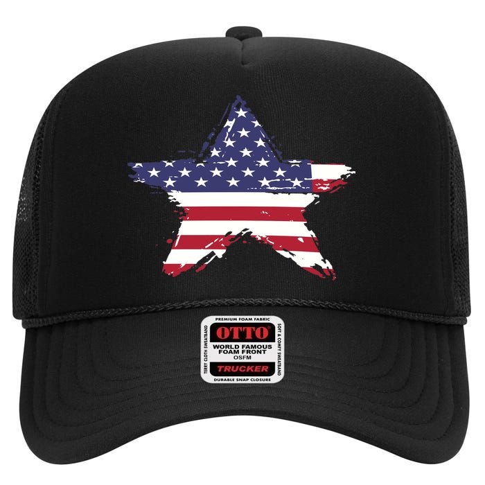 American Star Flag | 2024 High Crown Mesh Back Trucker Hat