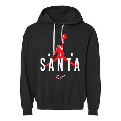 Air Santa Funny Xmas Basketball Garment-Dyed Fleece Hoodie