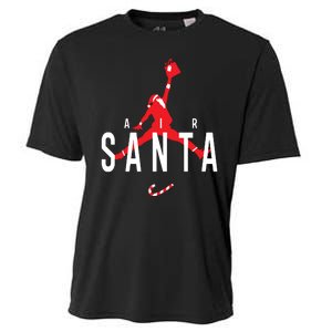 Air Santa Funny Xmas Basketball Cooling Performance Crew T-Shirt