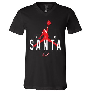 Air Santa Funny Xmas Basketball V-Neck T-Shirt