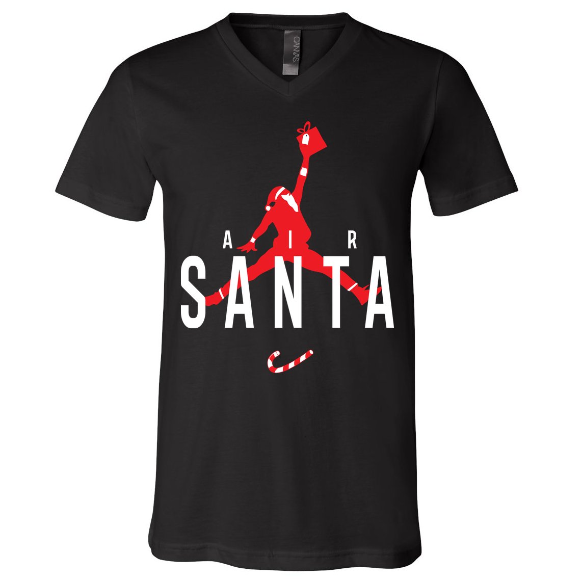 Air Santa Funny Xmas Basketball V-Neck T-Shirt