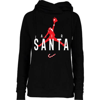 Air Santa Funny Xmas Basketball Womens Funnel Neck Pullover Hood