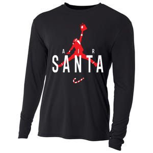 Air Santa Funny Xmas Basketball Cooling Performance Long Sleeve Crew