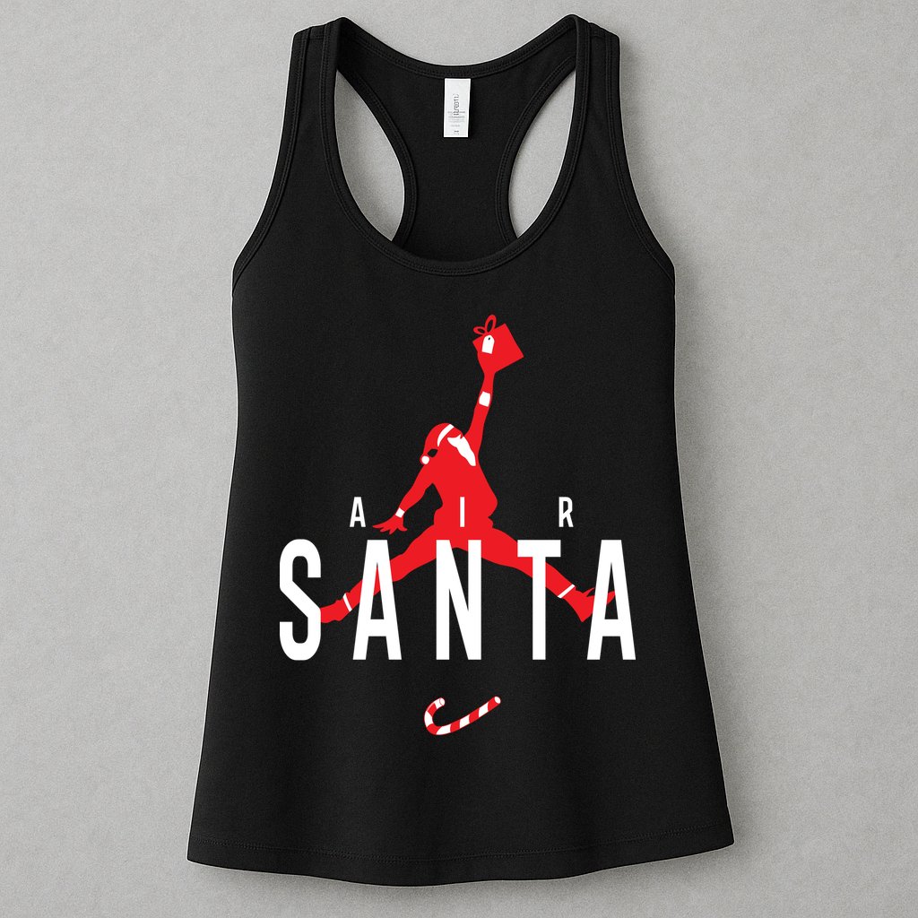 Air Santa Funny Xmas Basketball Womens Tank Top