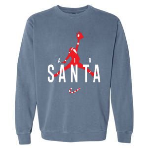 Air Santa Funny Xmas Basketball Garment-Dyed Sweatshirt