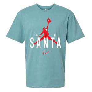 Air Santa Funny Xmas Basketball Sueded Cloud Jersey T-Shirt