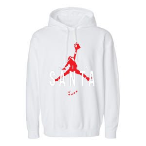 Air Santa Funny Xmas Basketball Garment-Dyed Fleece Hoodie