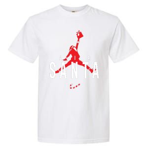 Air Santa Funny Xmas Basketball Garment-Dyed Heavyweight T-Shirt