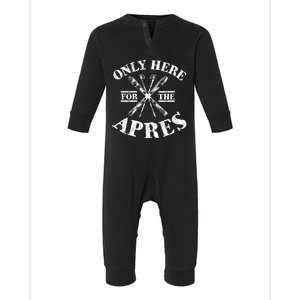 Apres Ski Funny Winter Skiing Sports Snowboarding Gift Infant Fleece One Piece