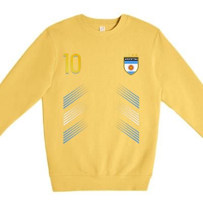 Argentina Soccer Fans Jersey Argentinian Flag Football Lover Premium Crewneck Sweatshirt