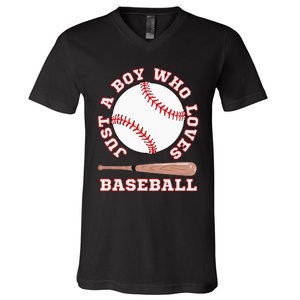 American Sport Fan Baseball Lover Batter Baseball V-Neck T-Shirt