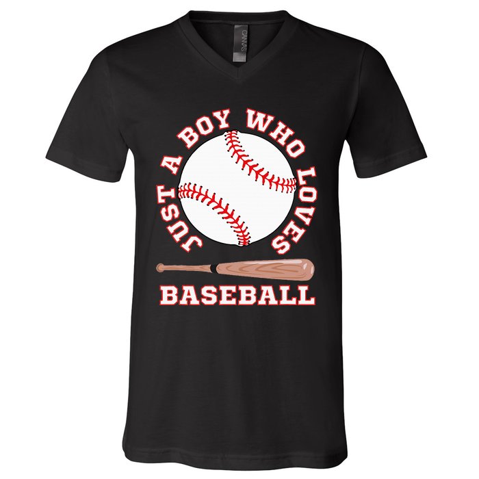 American Sport Fan Baseball Lover Batter Baseball V-Neck T-Shirt